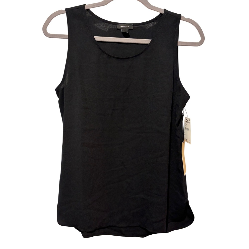 Halogen Womens Black Scoop Neck Sleeveless Shell Tank Top NEW Size Small